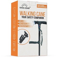Refurbished Walking Cane with Light & Alarm – Foldable Adjustable – Size M