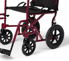 Econo Home Lightweight Foldable Transport Wheelchair w/Handbrakes RED