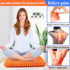 Plus Size Gel Seat Cushion for Long Sitting, Extra Large Cooling Supportive Seat