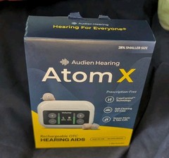 Audien Hearing Atom X Rechargeable Bluetooth IIC Hearing Aids Beige New