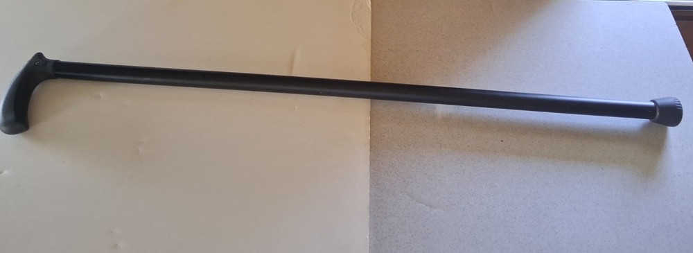 Heavy Duty Black Metal Walkkng Cane for Men Women Non Adjustable 37.5 Inch Tall