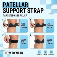 Lightweight Silicone Knee Strap – Non-Slip Support for Jumper’s Knee, 2 Count