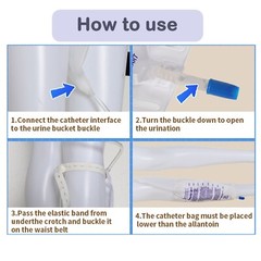Female Wearable Urinal Bag Silicone Urine CatheterPortable Urine Collector M