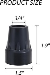 3/4 Inch Rubber Cane Tips – Shock Absorbing & Corrosion Resistant