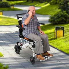 Folding Wheelchair Seniors Portable Travel Transport Wheel Chair 160kg/352.74lb