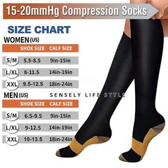 Calf High 3 Pairs Compression Socks for Women Men Gradient Improve Energy 20mmHg