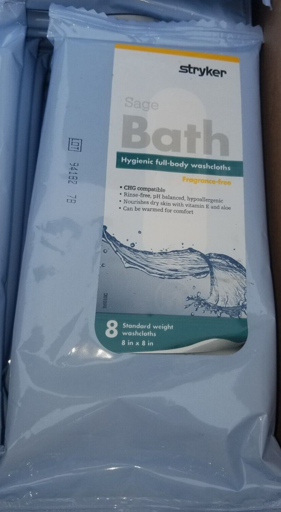 Sage Bath Bath Wipe or Washcloth 8 x 8″ 7989 8 Per Pack, 6 Packs (48 Total)