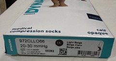 DYNAVEN Woman’s LL Sized Light Beige Calf Compression Socks , 20-30 mmHg-NEW
