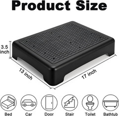 Mobility One Step Stool for Elderly/Adult, 3.5 Inch Plastic Platform Step Stool