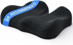 Large Ergonomic Memory Foam Seat Cushion for Sciatica Relief – 19x17x5 Inches