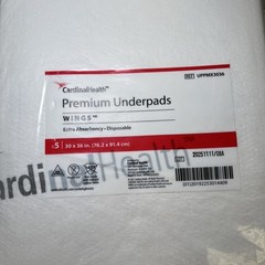 Cardinal Health 15 Premium Underpads Wings Extra Absorbency 30×36 3 Packs Of 5