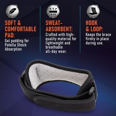Knee Brace Patellar Tendon Strap Pain Relief Adjustable Support 2 Pack Basketbal