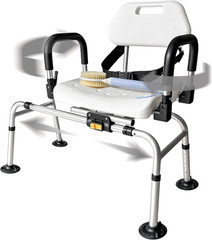 360 Max Comfort Swivel Shower Chair & Transfer Bench, Extra-Wide 360Lb Capacity,