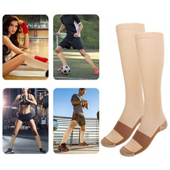 5 Pairs Copper Compression Socks 20-30mmHg Graduated Support Mens Womens S/M-XXL