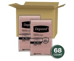 68 Count Depend Women’s XL Incontinence Underwear Panty Maximum Bladder Leak