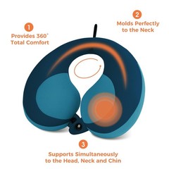 INFANZIA Chin Supporting Travel Neck Pillow, Comfortably Child-Size, Blue