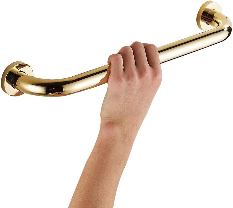 Brass Shower Grab Bar，Gold Support Bar Bathroom Hand Safety Handrail for Elderly
