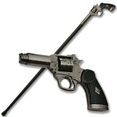REVOLVER Walking Cane Staff Mobility Stick Rubber Foot