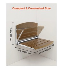 Uimoso Foldable Shower Seat Wall Mounted Folding Shower Bench 400LBS Capacity