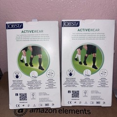 2 New Jobst ActiveWear 15-20 mmHg Firm Compression M White Knee Highs Stocking