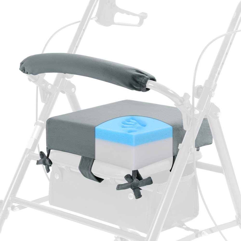 BALAPET Non-Slip Rollator Walker Seat Cushion and Backrest 12*12*3IN, Gray