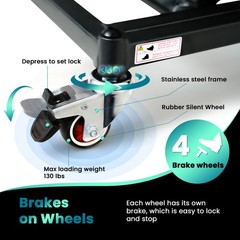 Wheelchairs and Scooters Lift with 6 Wheels, 9.2“-35“ in Height Adjustable