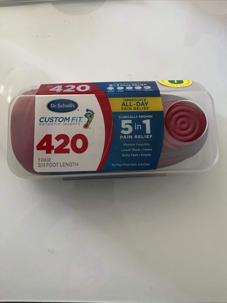 Dr. Scholl’s CF420 Custom Fit Orthotics 3/4 Length Arch Support New Sealed