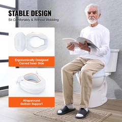 Raised Toilet Seat 4″ Raised 300 lbs Universal Toilet Riser for Elderly