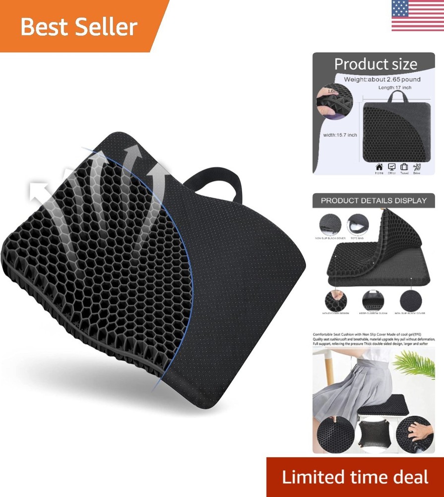 Luxury Double Layer Gel Cushion for Office & Wheelchair – Relief for Back & Hips