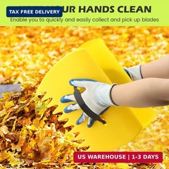 2 Pairs Garden and Yard Leaf Scoops Hand Rakes with 2 Pairs Gloves, Large Sized
