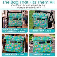 Vive XL Wheelchair Accessories Bag – 1 Count (Pack of 1), Green Paisley