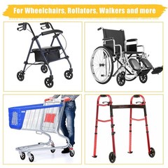 2PCS 8 Inch Solid Anti-Slip Front Caster Wheel Replacement for Walker Wheelchair