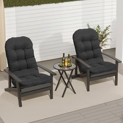 MQK Adirondack Chair Cushion, Thick Indoor/Outdoor Rocking 44x19in, Black