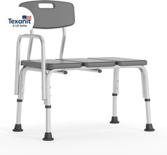 HERCULES Series 300 Lb. Capacity Adjustable Gray Bath & Shower Transfer Bench wi