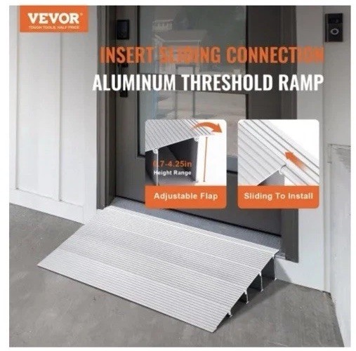 Vevor Door Threshold Ramp 4″ Rise 800lbs Load Capacity Door Ramp 4″ Modular