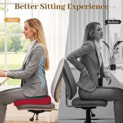 XL Memory Foam Seat Cushion for Office, Home & Car – Non-Slip Pad for Back, Scia