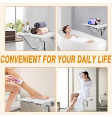 Magam Upgraded 18 Inch Folding Shower Seat Wall Mounted. Fold Down Shower Seat