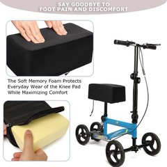 XINTREY Knee Scooter Cushion 2″ thick Memory Foam One Size Fits Most, Black
