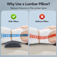 Soft Lumbar Pillow Memory Foam Back Support Cushion for Lower Back Pain Relief