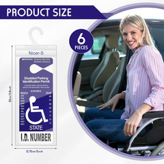 6 Pieces Handicap Placard Holder for auto Ultra Transparent Disabled Parking Pla