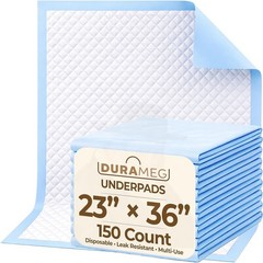Disposable Underpads 23×36, Chux Pads, 150 Count, Moderate Absorbency Bed Pad…