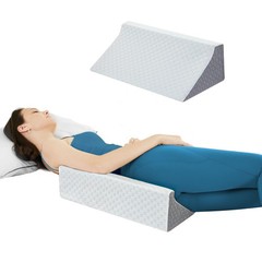 Loeysu Body Positioner Wedge Pillow for Side 20 Inch Length, White & Gray