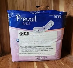Prevail Bladder Control Pad, 9.25″ Regular, Moderate Absorbency BC-012, 20 Pads