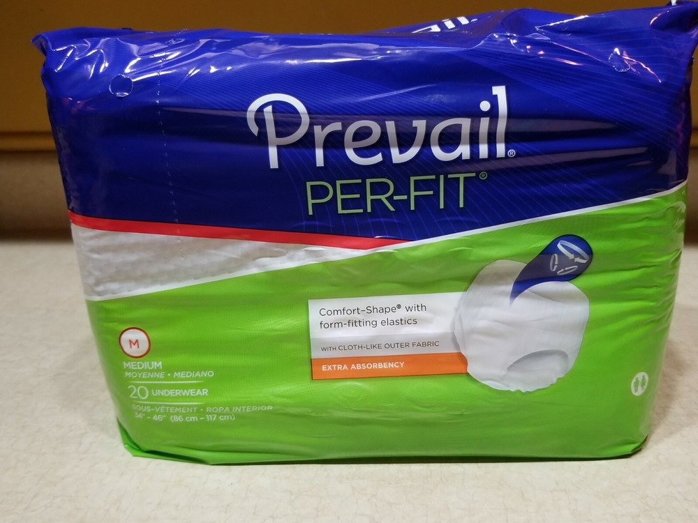 Pack 20 Prevail Extra Absorbency Comfort-Shape Plus MEDIUM Form Fitting PF-512