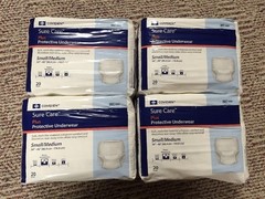 80 Pieces Covidien Ref 1605 Sure Care Unisex S/M Heavy Underwear – Like Attends