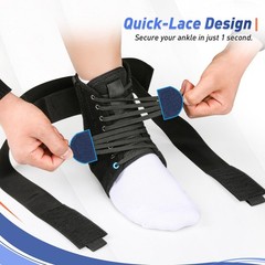 Quick Lace Up Ankle Brace with Removable Stabilizers | Support for Sports, Runni