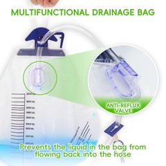 Catheter Bags for Men 2000ml Urinary Drainage Bag Urine Bags with Anti-Reflux…