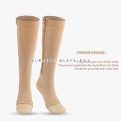 Open Toe Zipper Compression Socks Support Graduated Stockings Unisex 20-30mmHg
