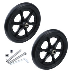 Crapyt 2 PCS Walker Wheels Replacement Drive 7.87 inches, Black