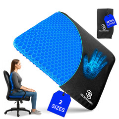 SelectSoma Double-Thick Gel Seat Cushion for Long Sitting Pressure Relief